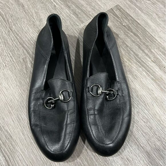 Black Silver Loafers Flats Size 39 - Picture 1 of 7